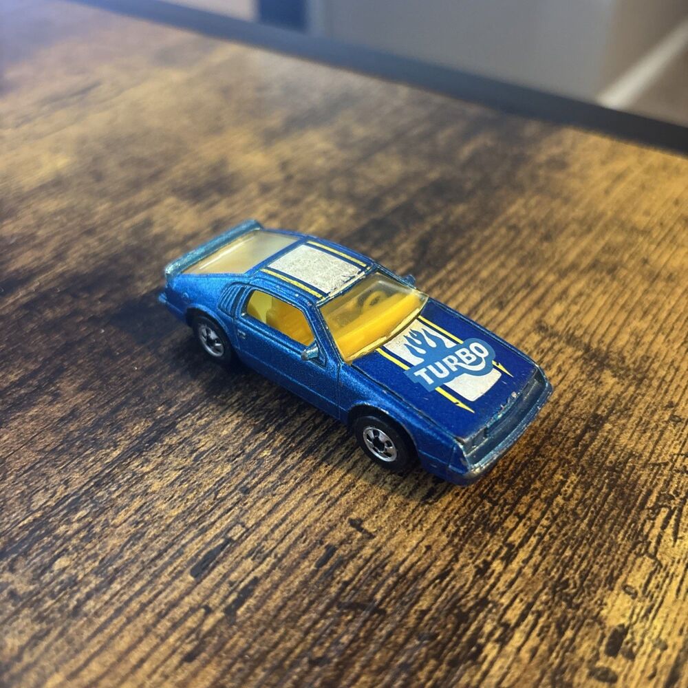 Vintage 1982 Hot Wheels Blue Turbo Heater Metallic Blue Dodge Daytona Blackwall